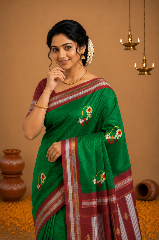 KHAN ,PURE HANDLOOM SAREE