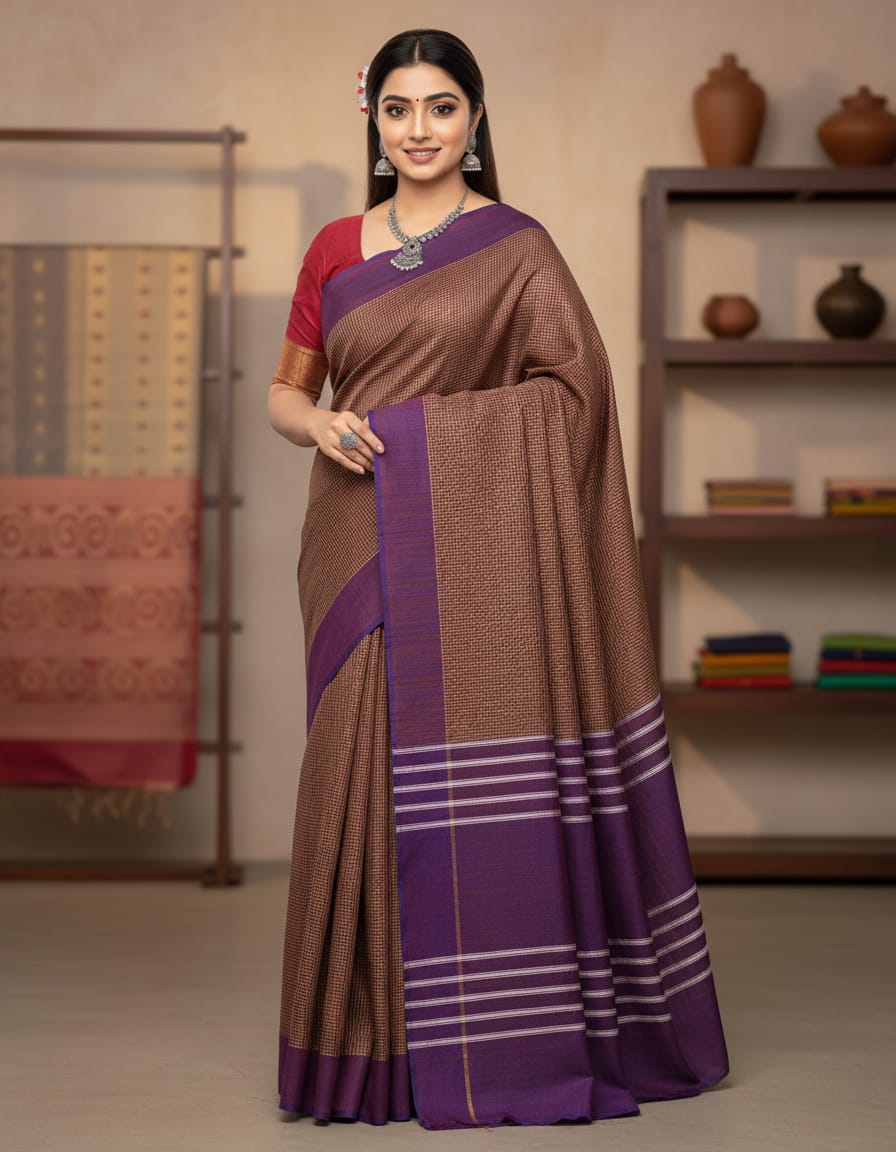 ILKAL PATEED ANCHU SAREE