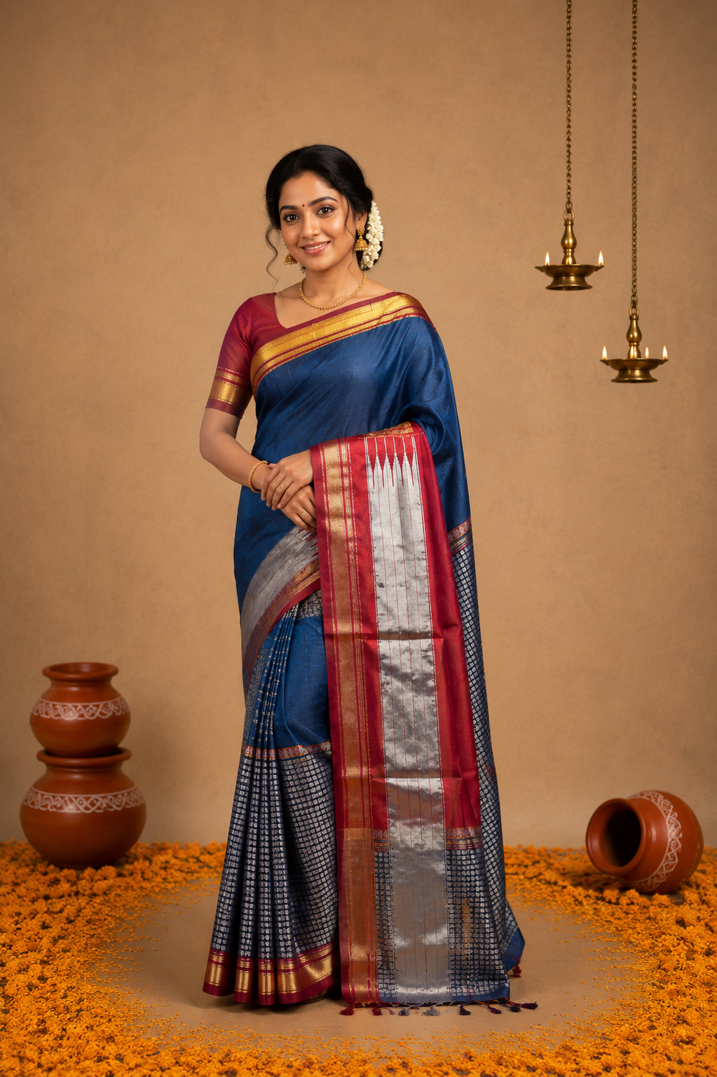 KHAN ,PURE HANDLOOM SAREE
