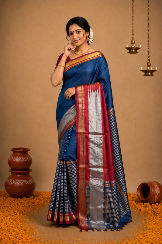 KHAN ,PURE HANDLOOM SAREE
