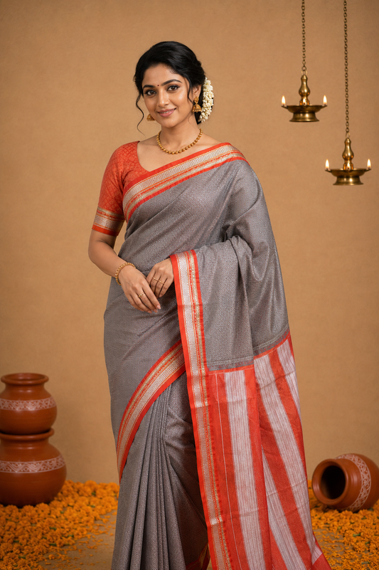 KHAN ,PURE HANDLOOM SAREE