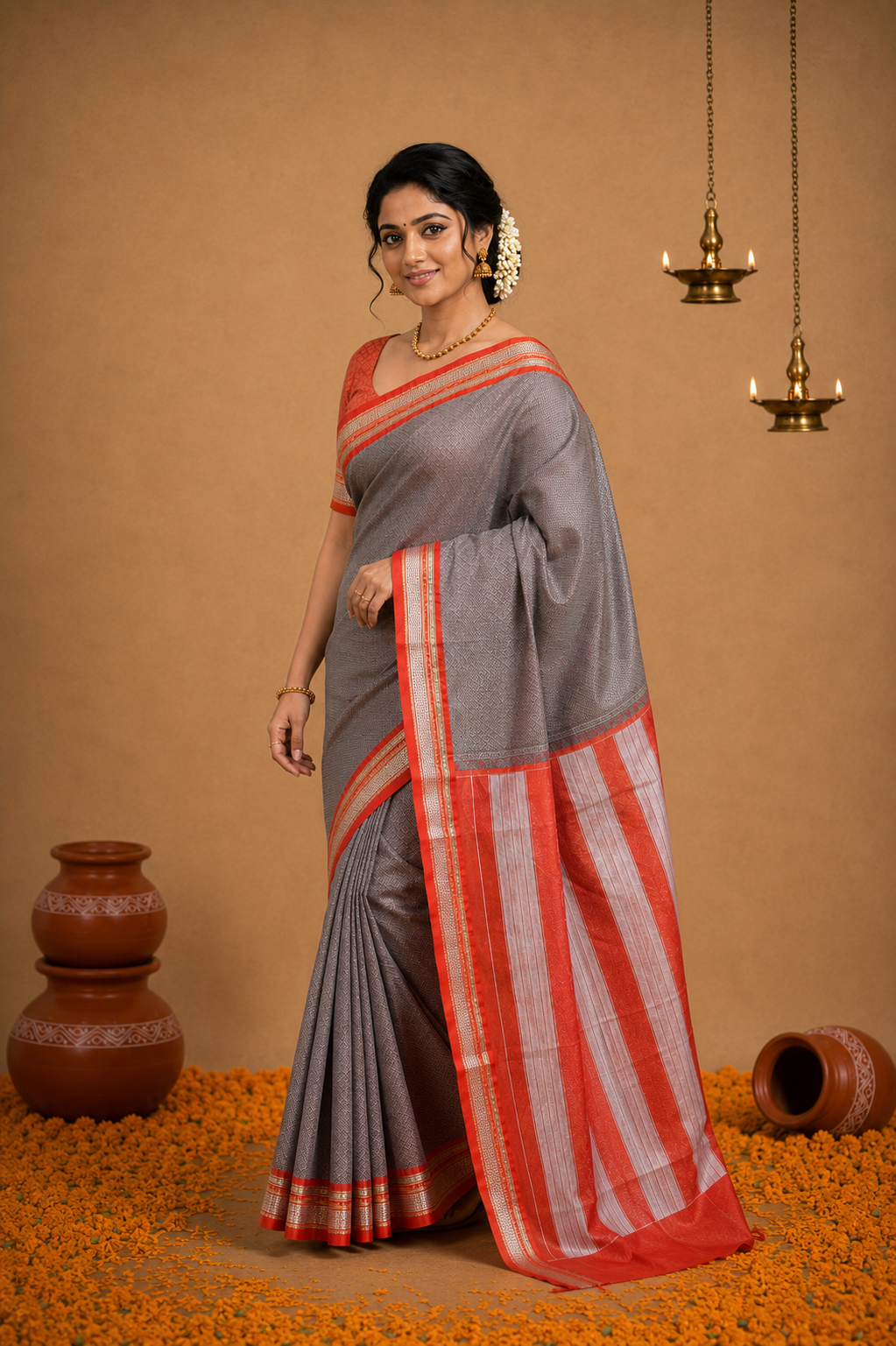 KHAN ,PURE HANDLOOM SAREE