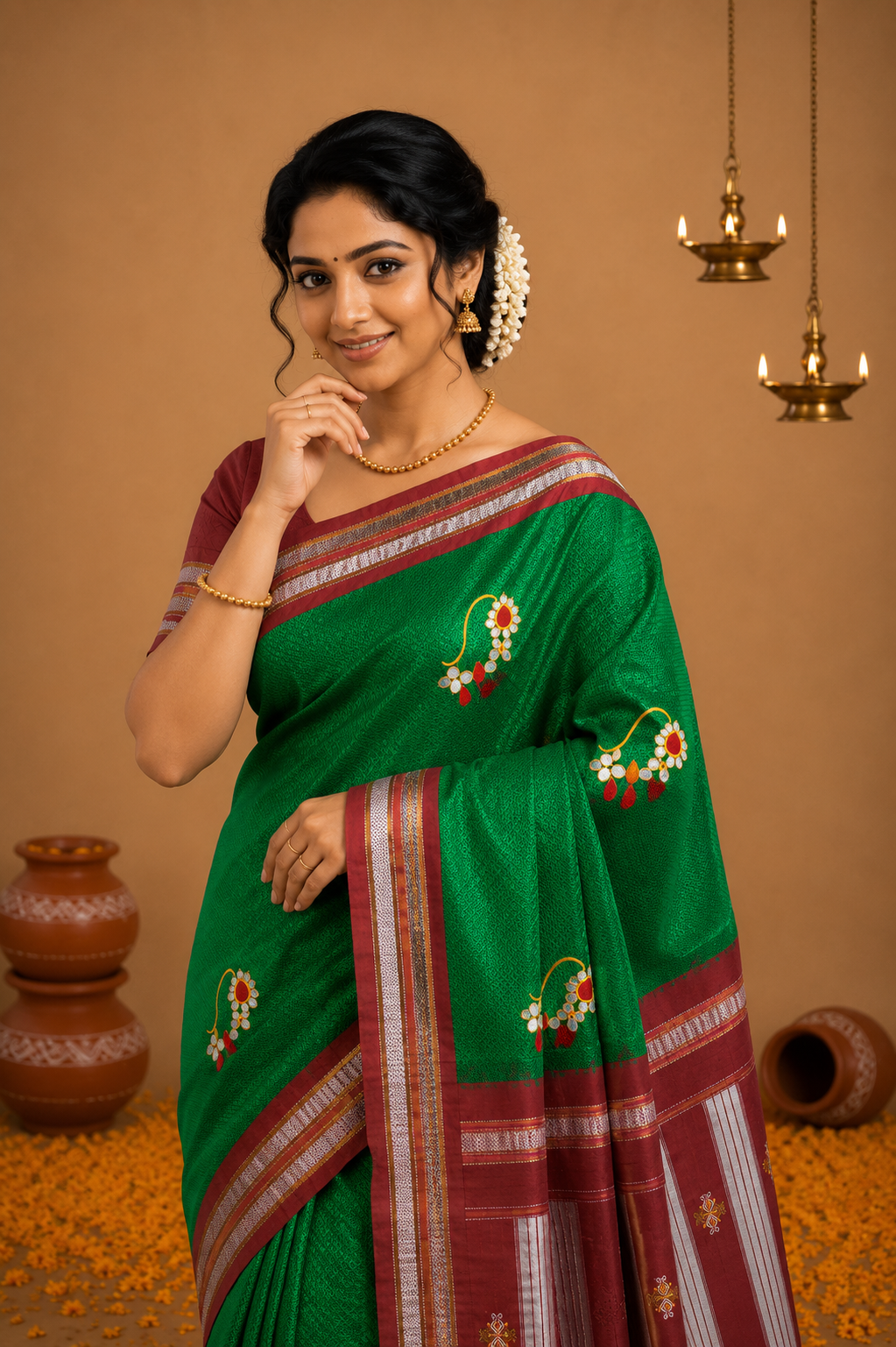 KHAN ,PURE HANDLOOM SAREE