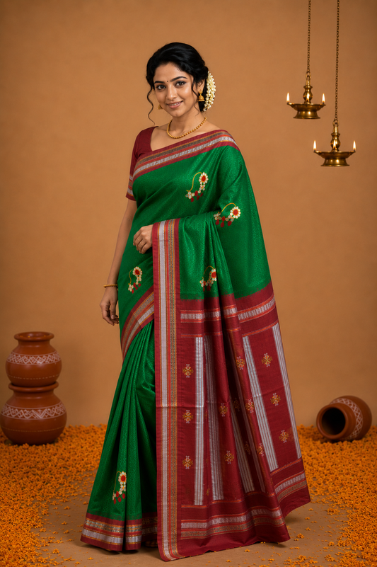 KHAN ,PURE HANDLOOM SAREE