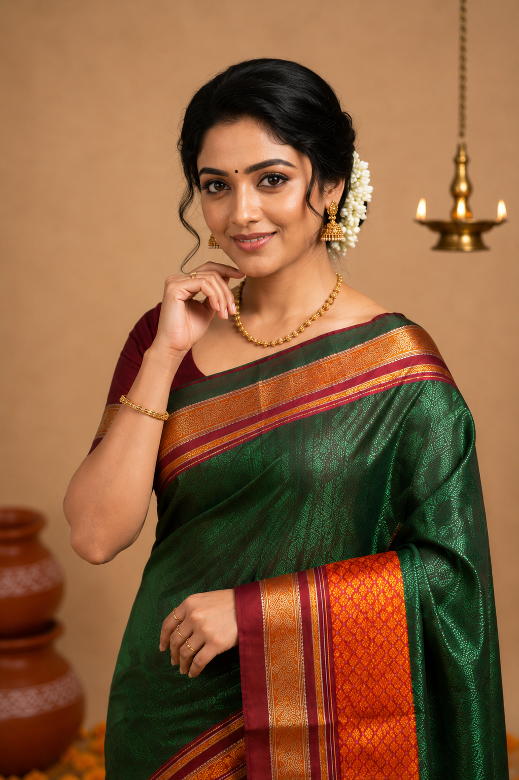 KHAN ,PURE HANDLOOM SAREE