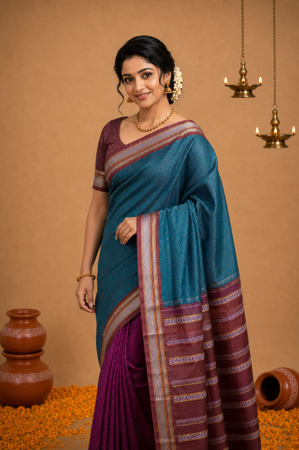 KHAN ,PURE HANDLOOM SAREE