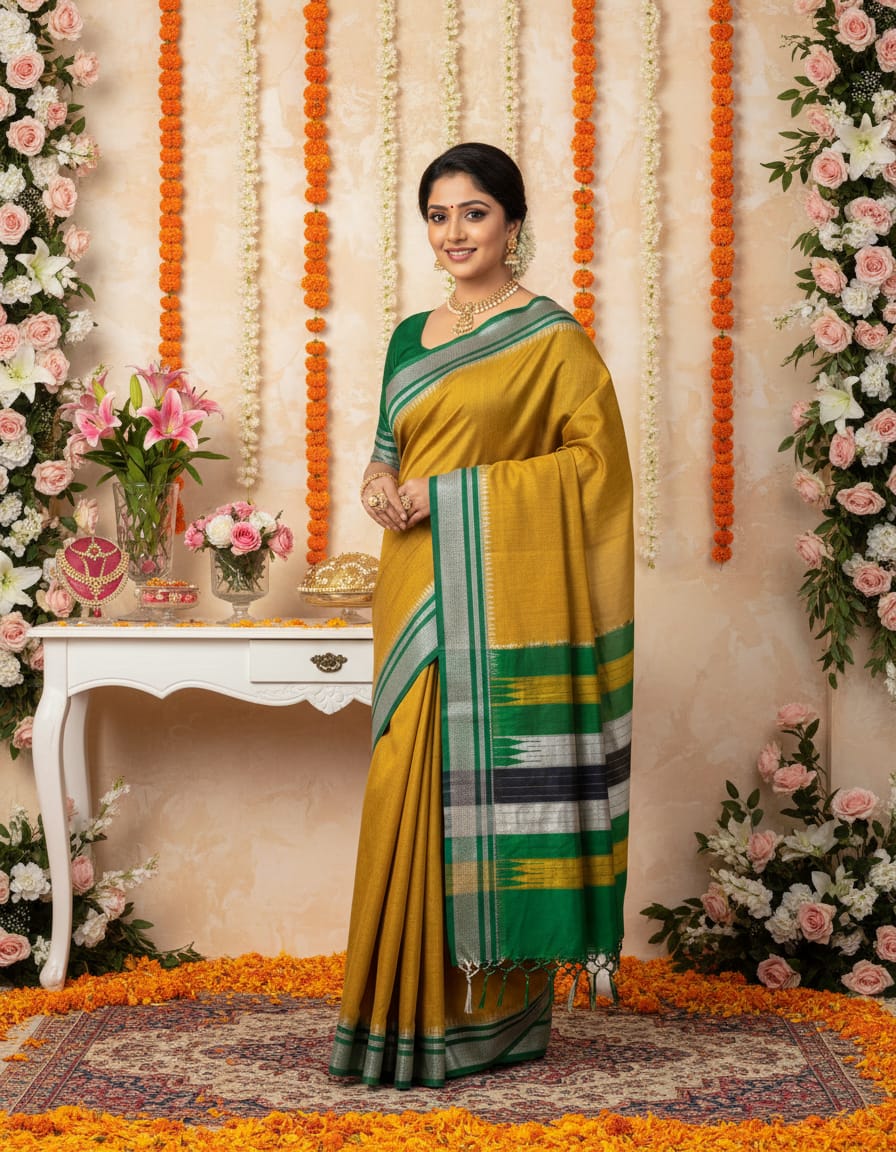 ILKAL PURE COTTON HANDWOVEN SAREE