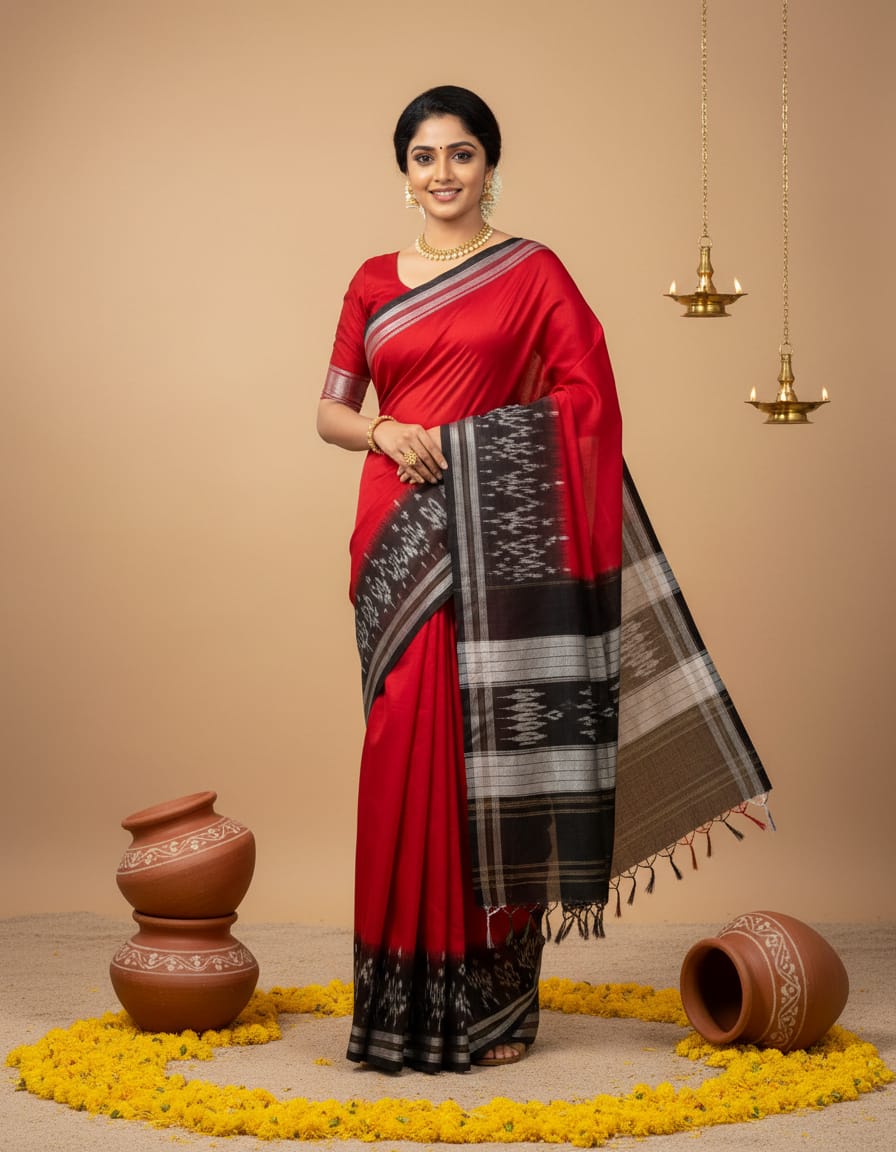 ILKAL PURE COTTON HANDWOVEN SAREE