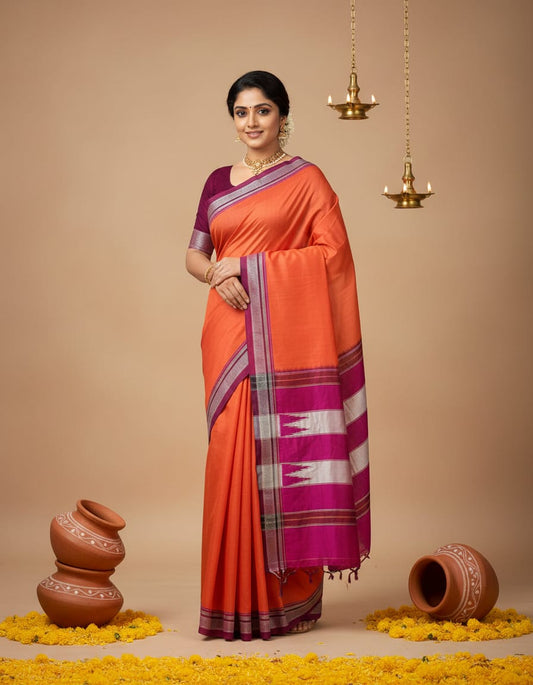 ILKAL PURE COTTON HANDWOVEN SAREE