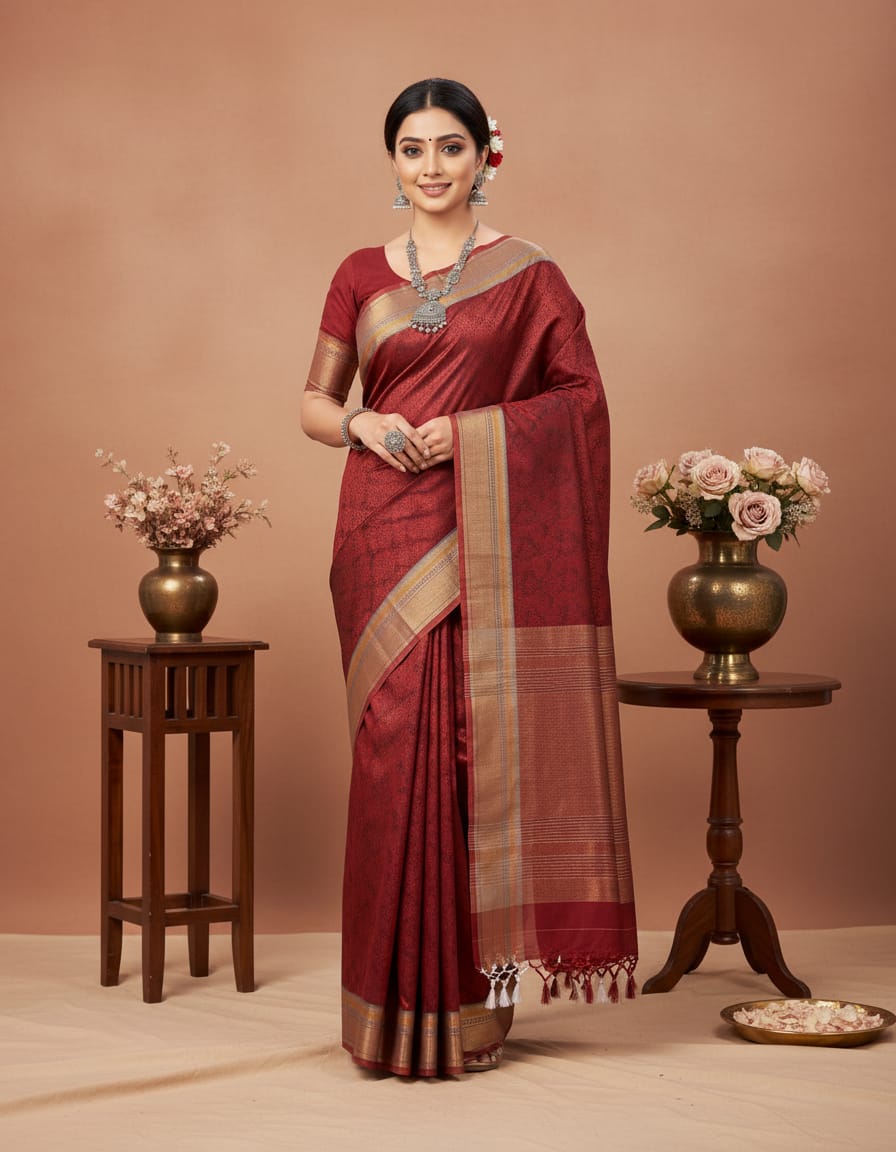 KHAN,PURE HANDLOOM SAREE