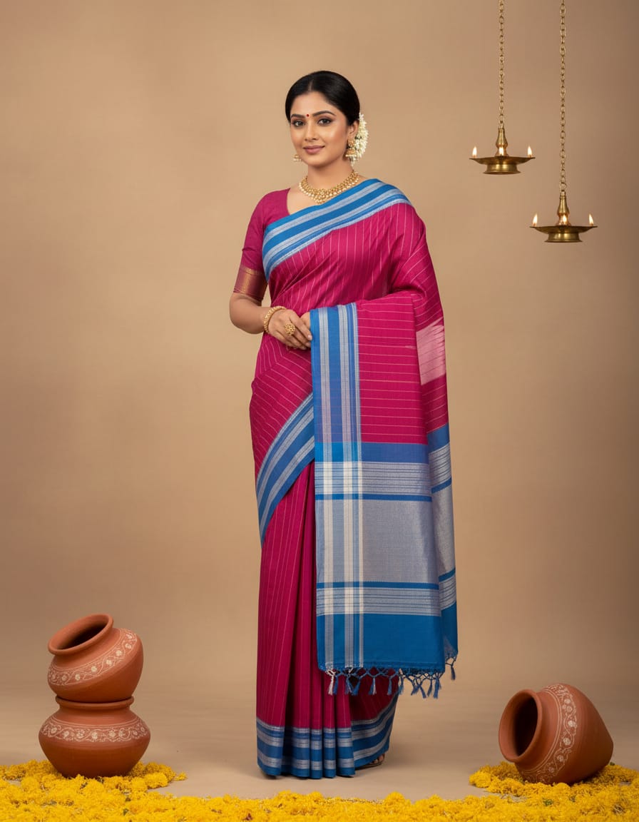 ILKAL PURE COTTON HANDWOVEN SAREE